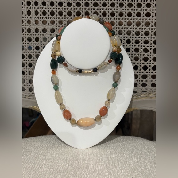 Vintage Jewelry - 💫Multicolor Beggars Semiprecious Beaded Necklace💫
